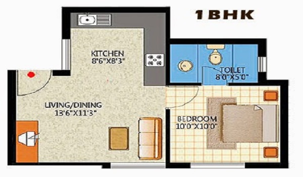 Featured Image of Prestige Park Ridge 1 BHK Floor Plan